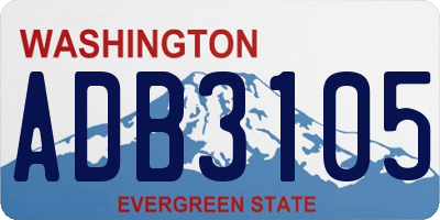 WA license plate ADB3105