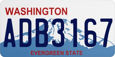 WA license plate ADB3167