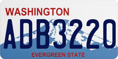 WA license plate ADB3220