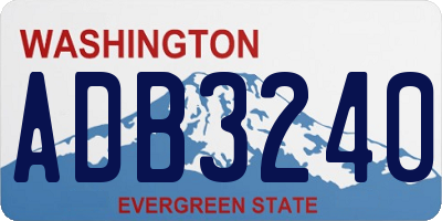 WA license plate ADB3240