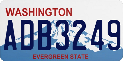 WA license plate ADB3249