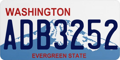 WA license plate ADB3252