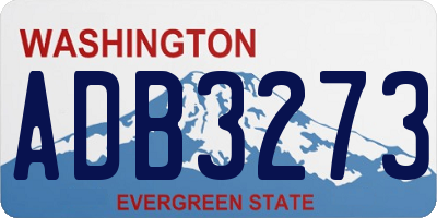 WA license plate ADB3273