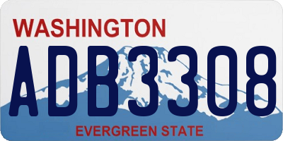 WA license plate ADB3308