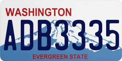 WA license plate ADB3335