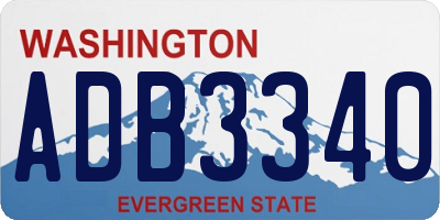 WA license plate ADB3340