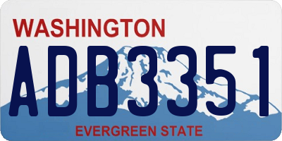 WA license plate ADB3351