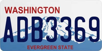 WA license plate ADB3369
