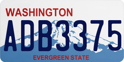 WA license plate ADB3375