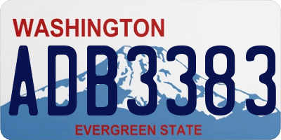 WA license plate ADB3383