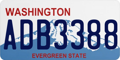 WA license plate ADB3388