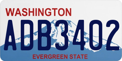 WA license plate ADB3402