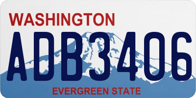 WA license plate ADB3406