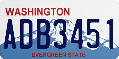 WA license plate ADB3451