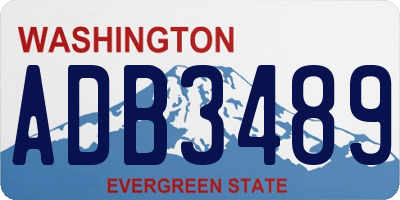 WA license plate ADB3489