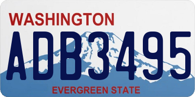 WA license plate ADB3495