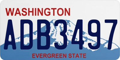 WA license plate ADB3497