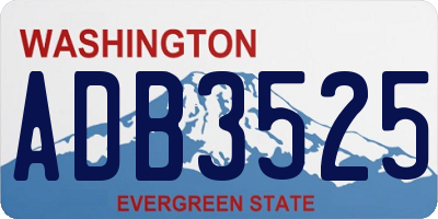 WA license plate ADB3525