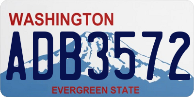 WA license plate ADB3572