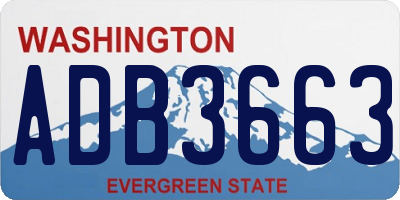 WA license plate ADB3663