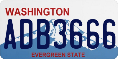 WA license plate ADB3666
