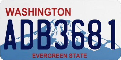 WA license plate ADB3681