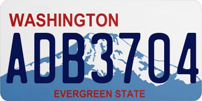 WA license plate ADB3704