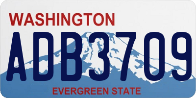 WA license plate ADB3709