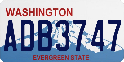 WA license plate ADB3747