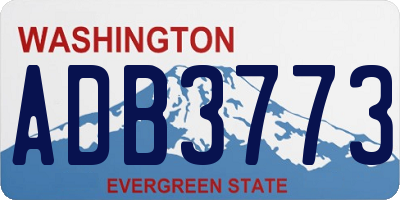 WA license plate ADB3773