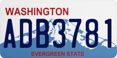 WA license plate ADB3781