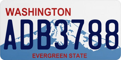 WA license plate ADB3788