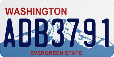 WA license plate ADB3791