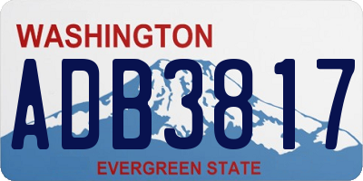 WA license plate ADB3817