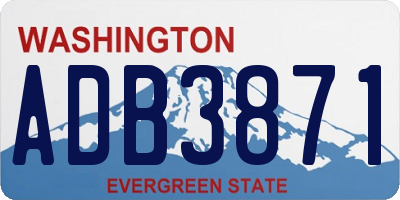 WA license plate ADB3871