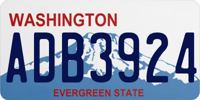 WA license plate ADB3924