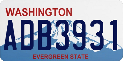 WA license plate ADB3931