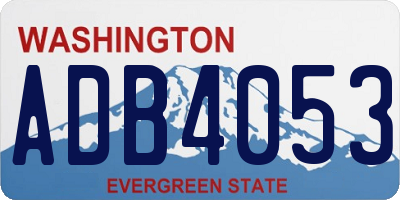 WA license plate ADB4053