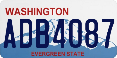 WA license plate ADB4087