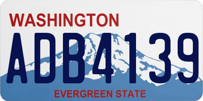 WA license plate ADB4139