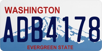 WA license plate ADB4178