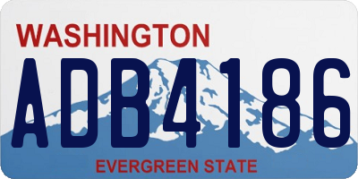 WA license plate ADB4186