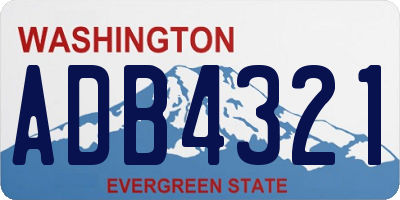 WA license plate ADB4321