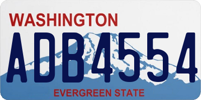 WA license plate ADB4554