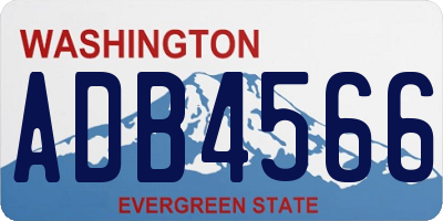 WA license plate ADB4566