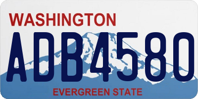 WA license plate ADB4580