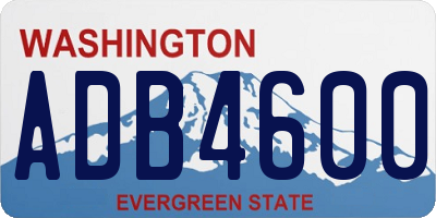 WA license plate ADB4600