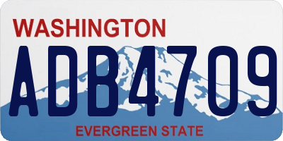 WA license plate ADB4709