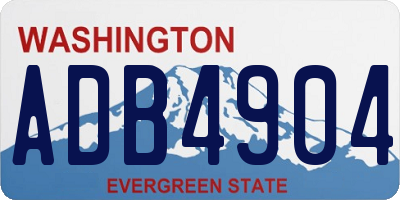 WA license plate ADB4904