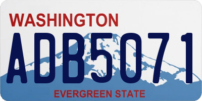 WA license plate ADB5071